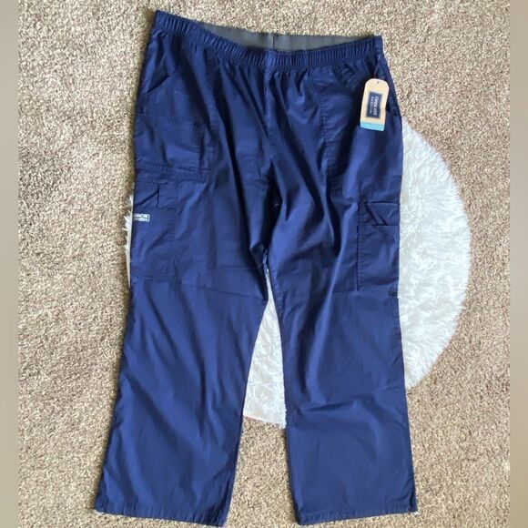 Cherokee Scrub Pants Modern Classic 7 Pocket Core Stretch Blue New Mens Size XXL - Picture 1 of 8
